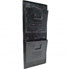 Vintage Style Black Metal Double Wall Pocket Organizer File Holder 12.5" x 31"   371598685579